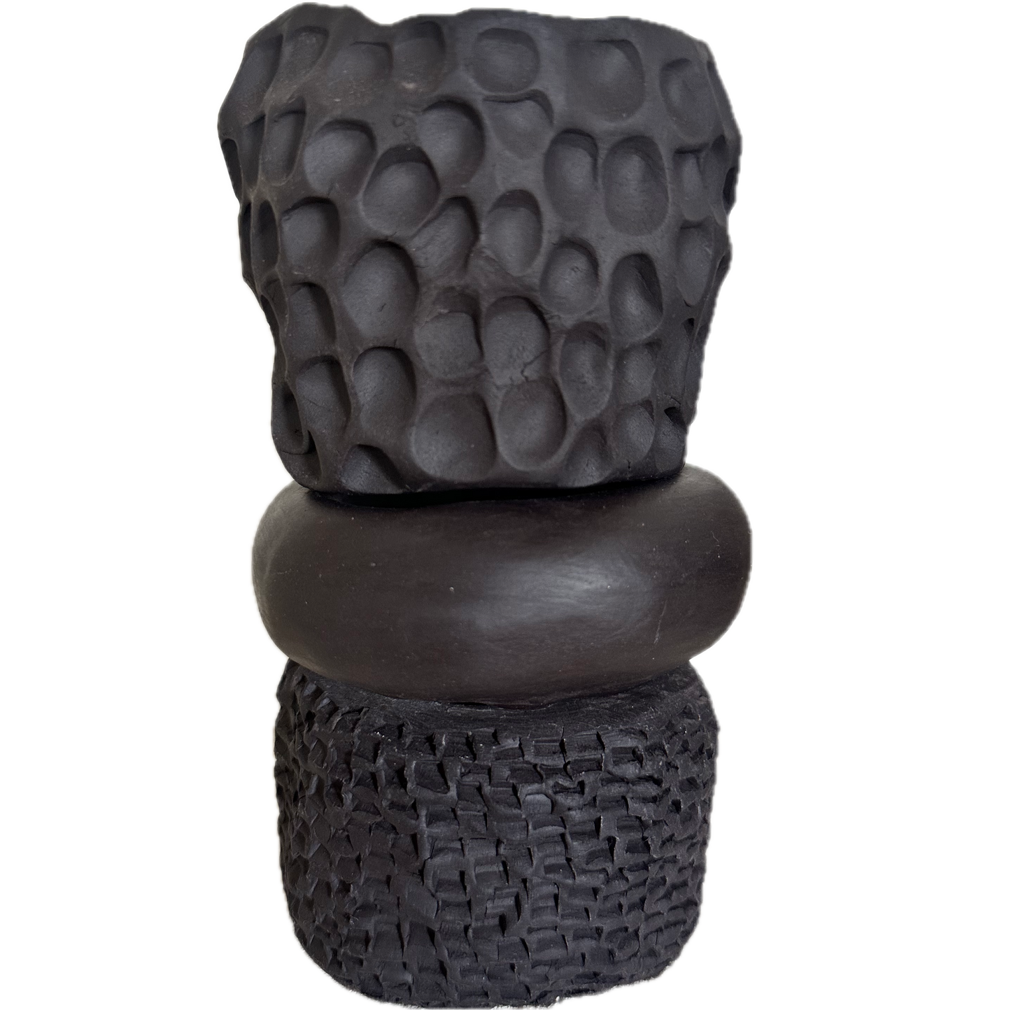 42001 Extra Large 3 piece black vase