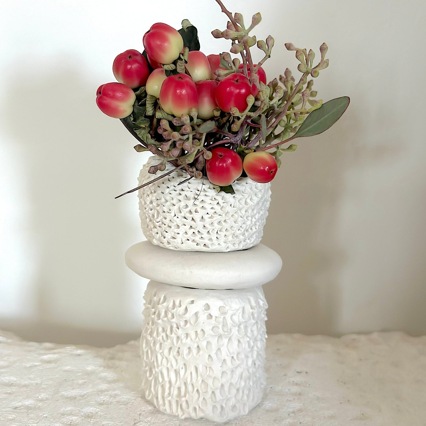 11002 - Small 3 Piece Cream Vase