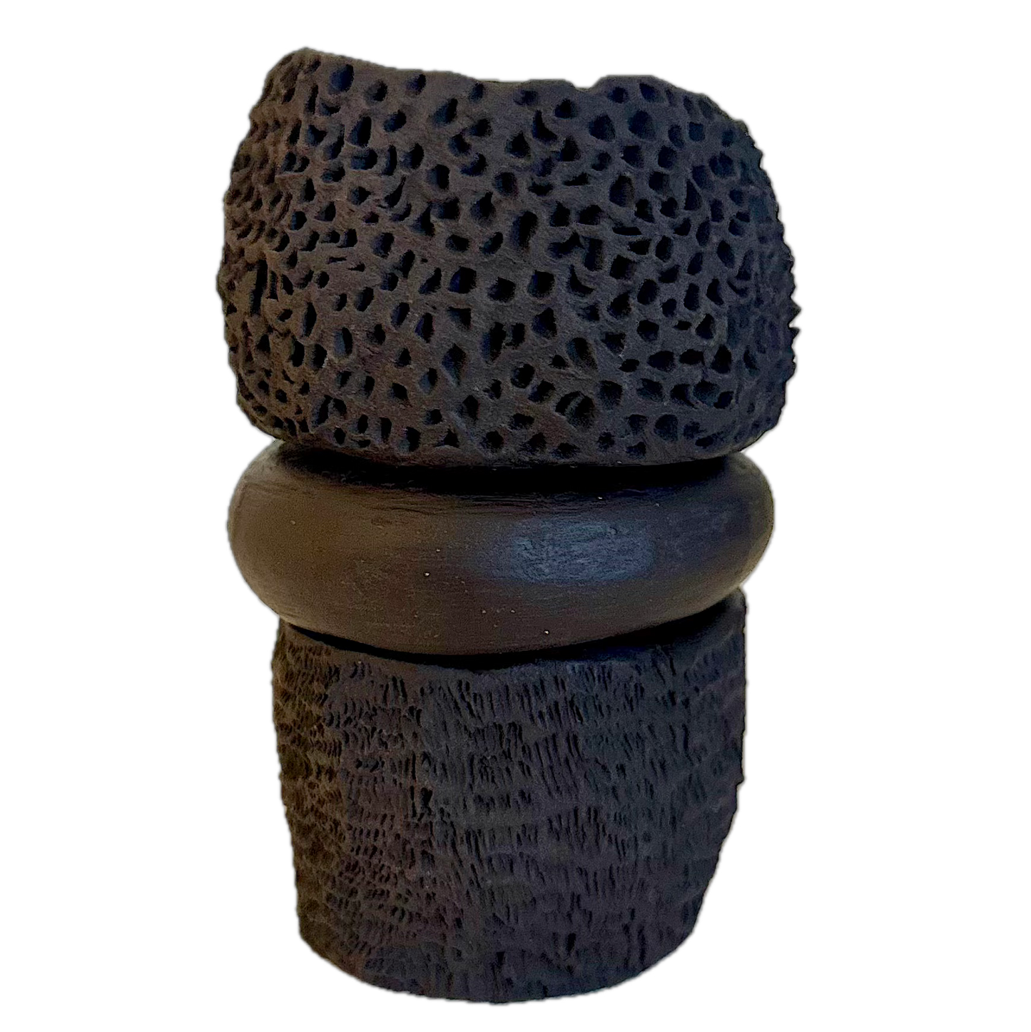 22002 medium 3 piece black vase