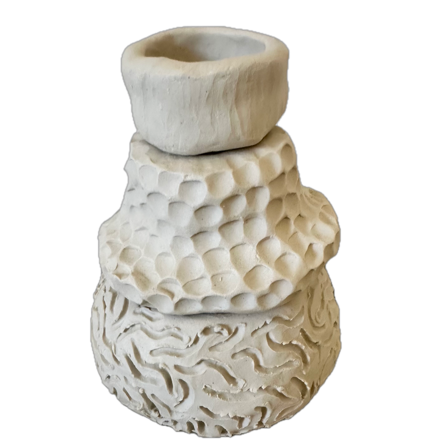 21028 - Medium 3 piece cream vase