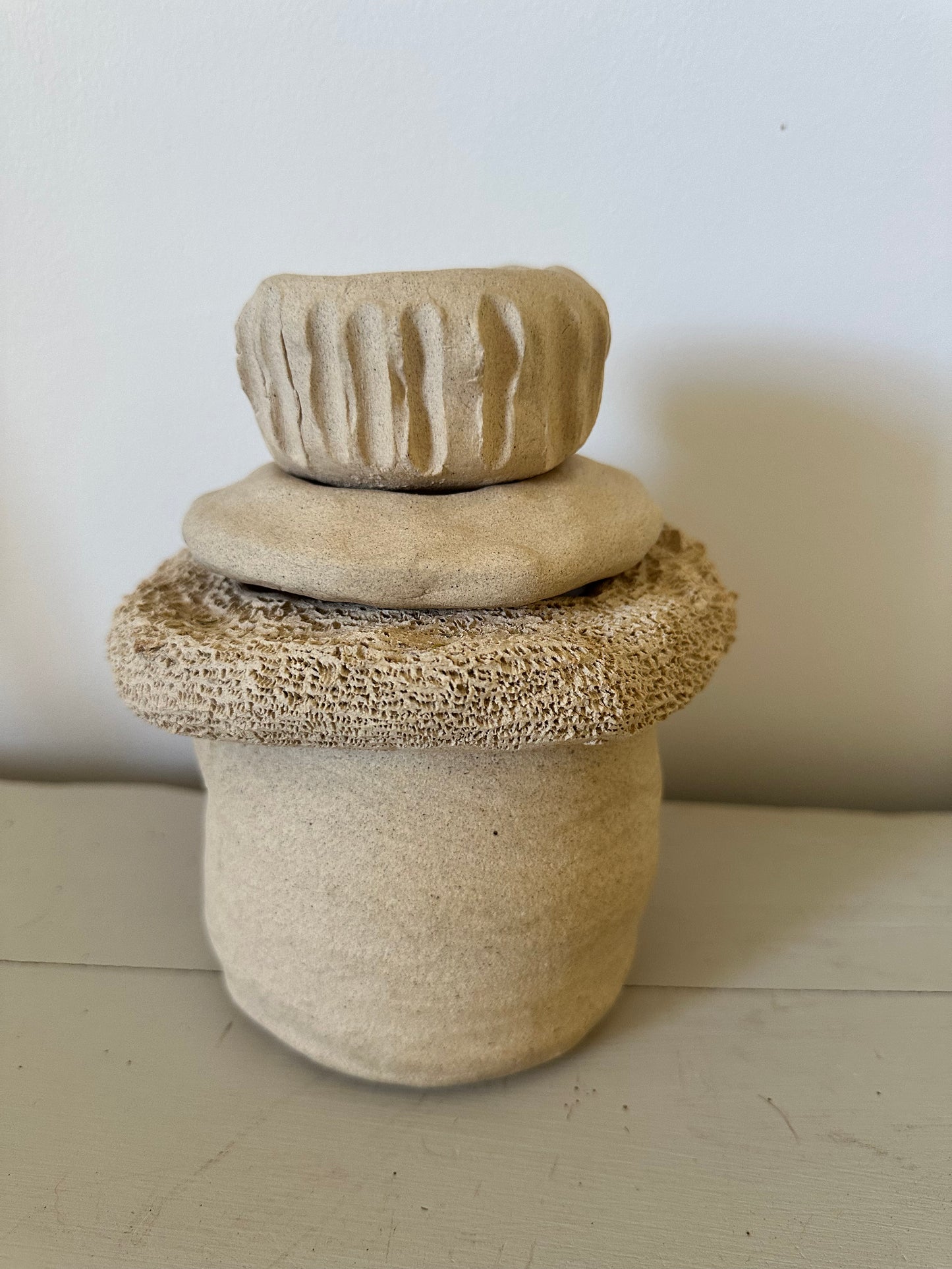 43002 - Extra large 4 piece sandstone vase